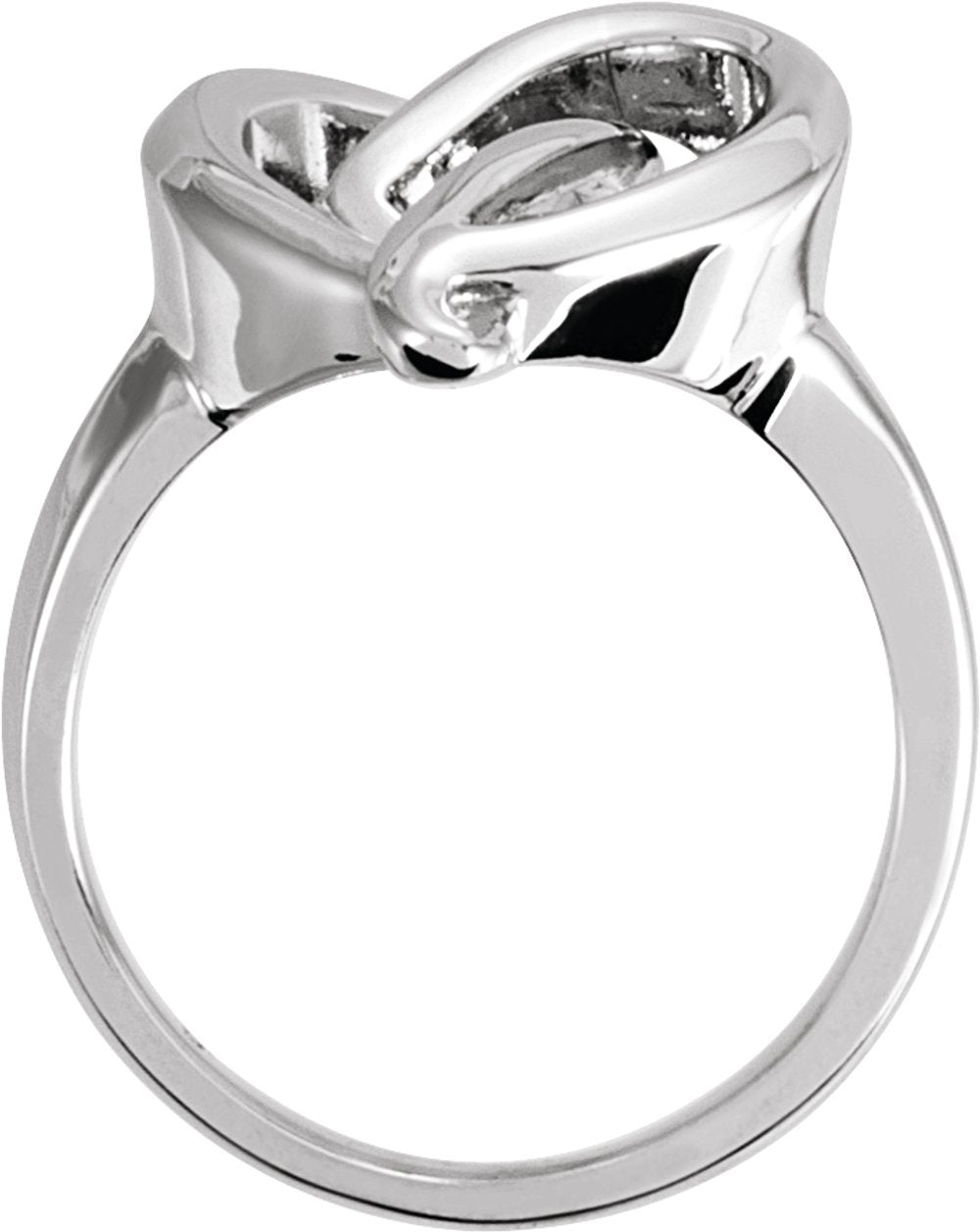 Sterling Silver 16 mm Freeform Heart Ring