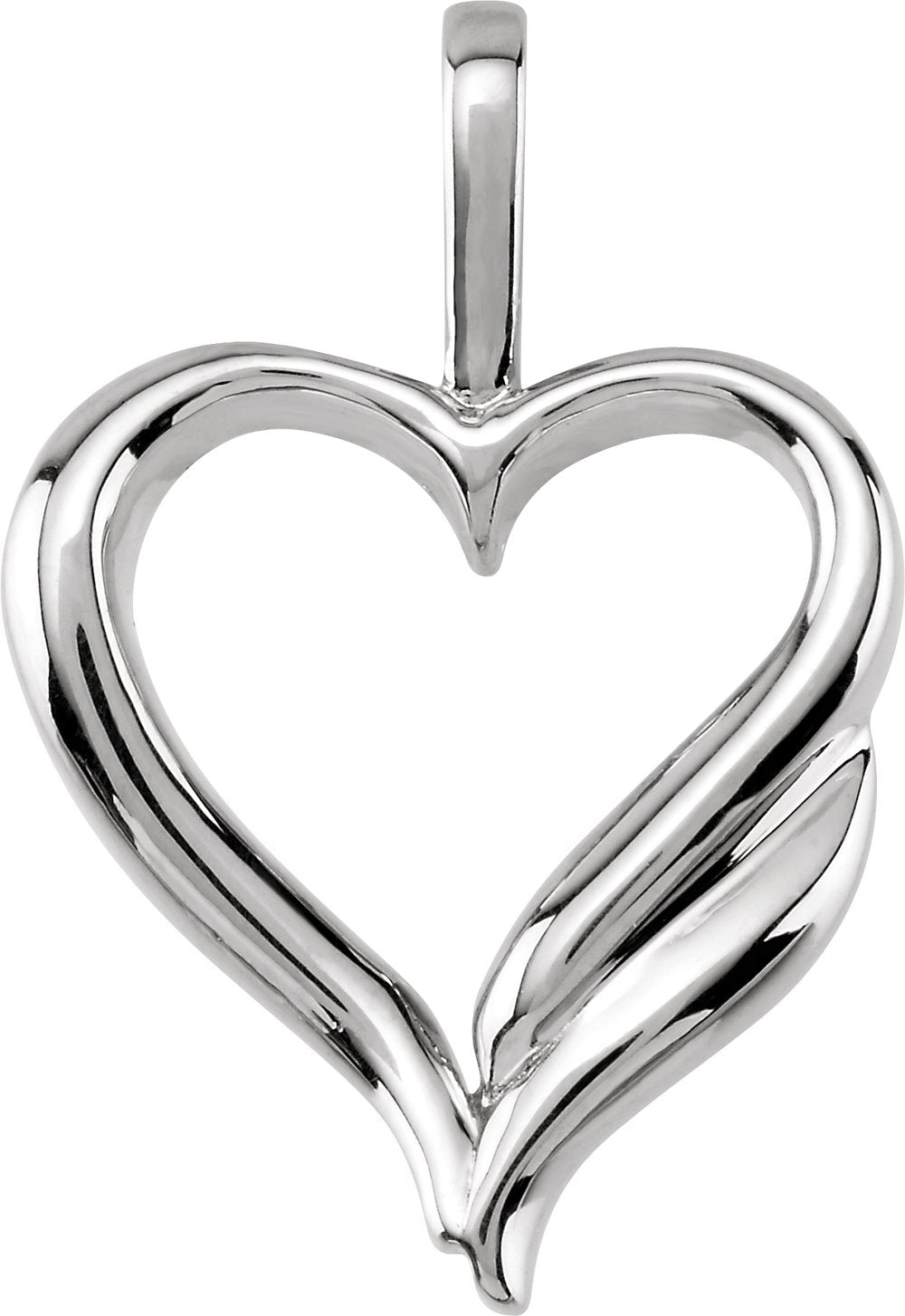 14K White Gold Heart Pendant