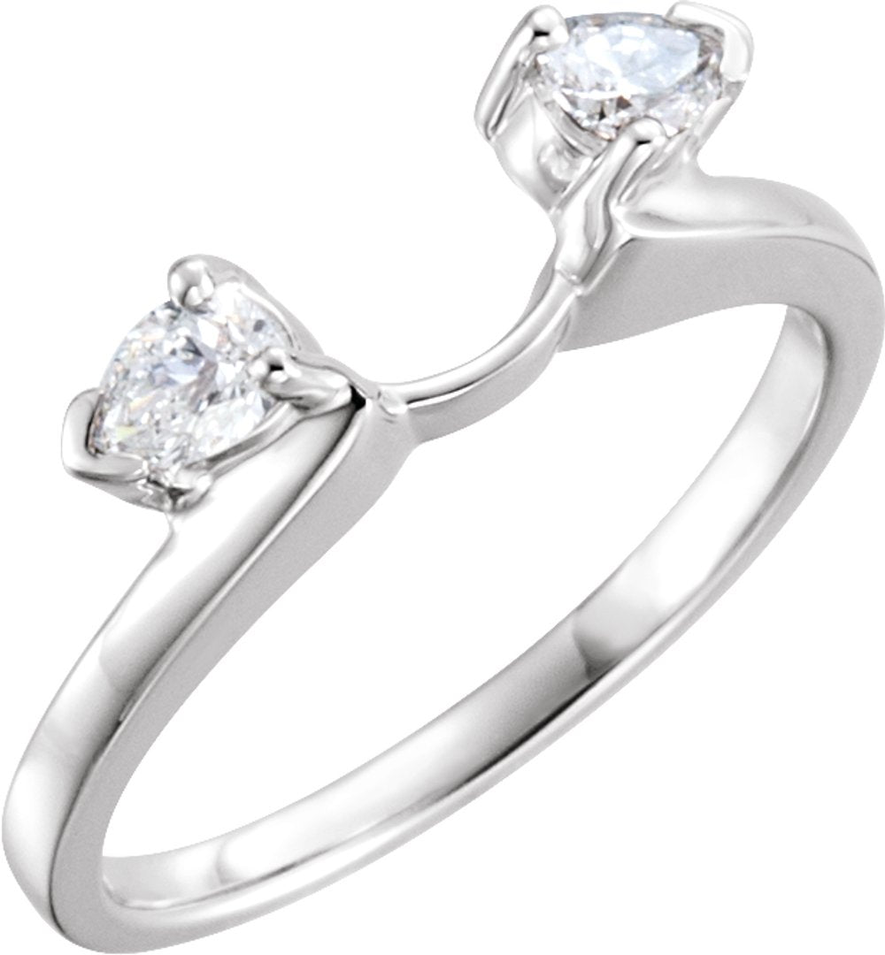 14K White Gold 1/5 CTW Lab-Grown Diamond Wrap-Style Enhancer