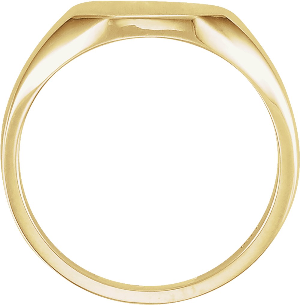 14K Yellow Gold 11x9 mm Octagon Signet Ring