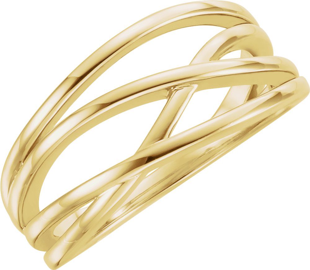 14K Yellow Gold Criss-Cross Ring