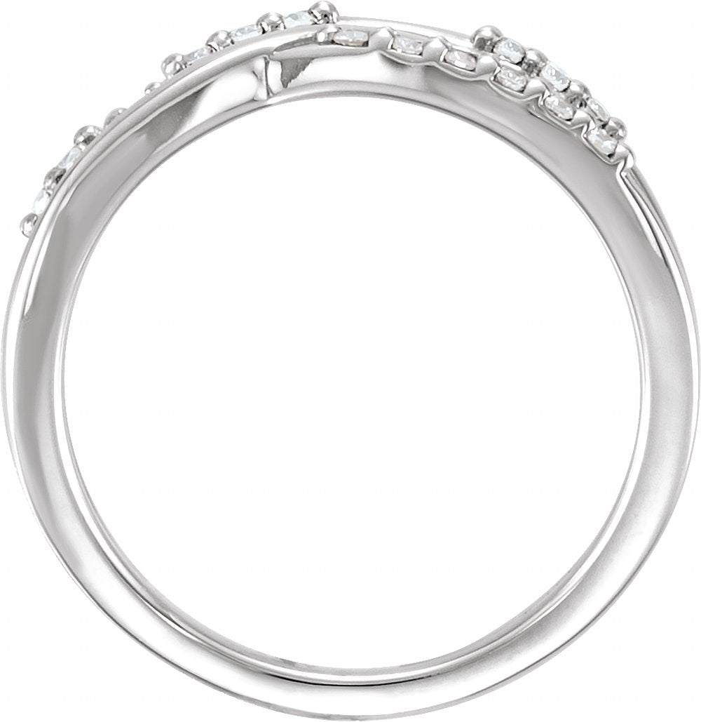 14K White Gold 1/4 CTW Natural Diamond Criss-Cross Ring