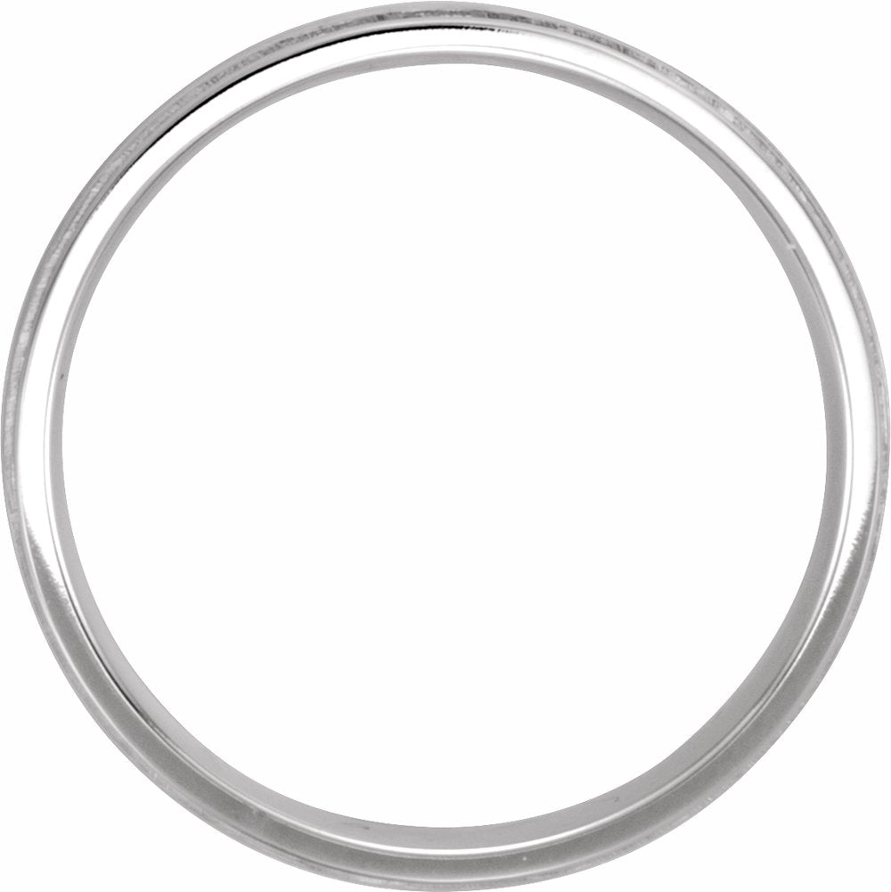 14K White Gold 7 mm Milgrain Edge Comfort-Fit Flat Band Size 10