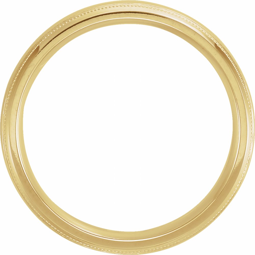 14K Yellow Gold 4 mm Milgrain Comfort-Fit Half Round Band Size 6