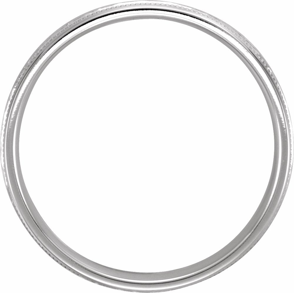 14K White Gold 5 mm Milgrain Comfort-Fit Flat Band Size 7