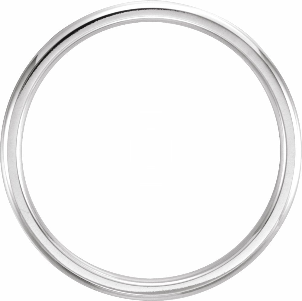 Platinum 2 mm Milgrain Comfort-Fit Half Round Band Size 6.5