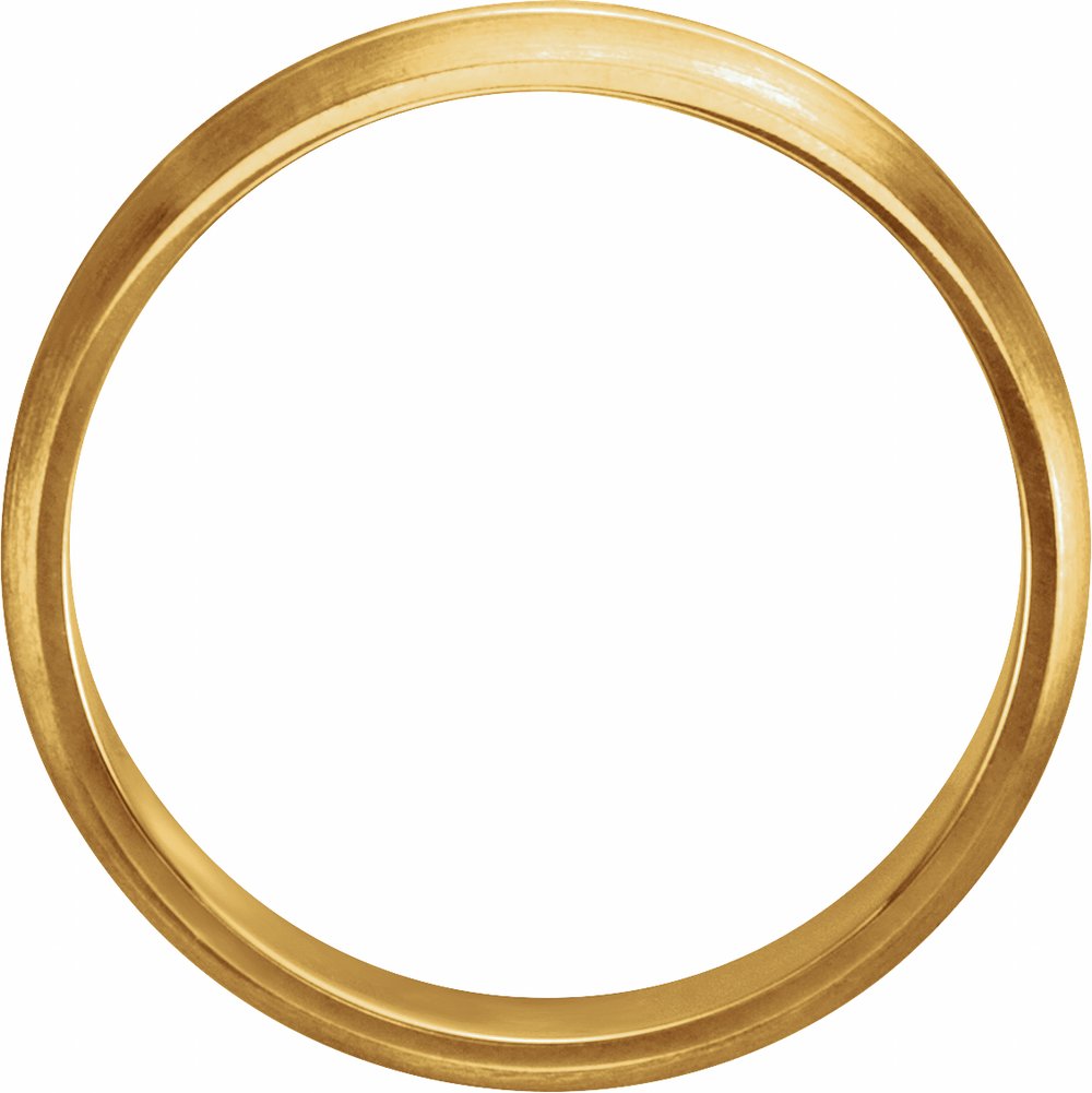 14K Yellow Gold 5 mm Grooved Comfort-Fit Half Round Band Size 8.5