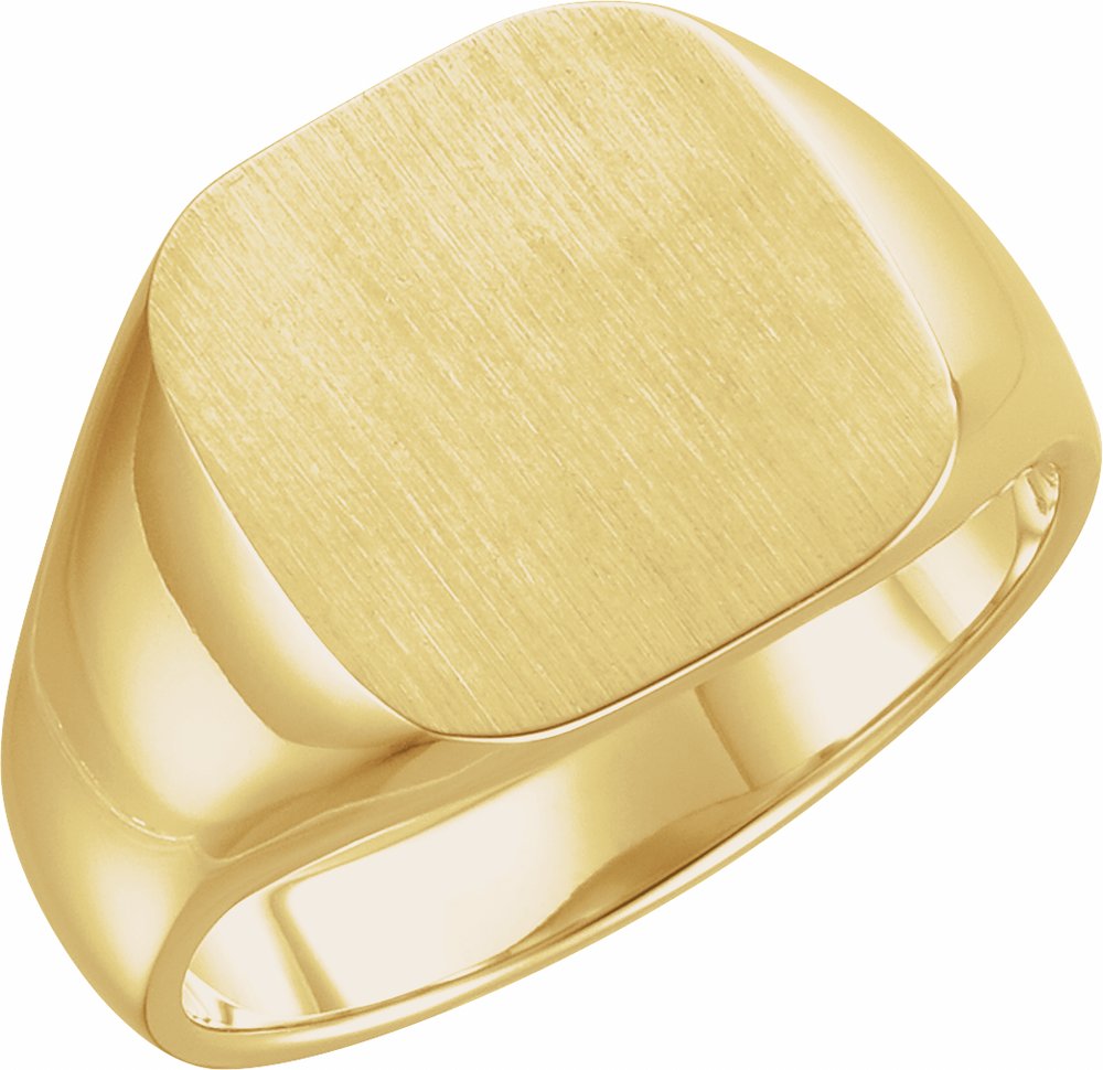 14K Yellow Gold 14 mm Signet Ring