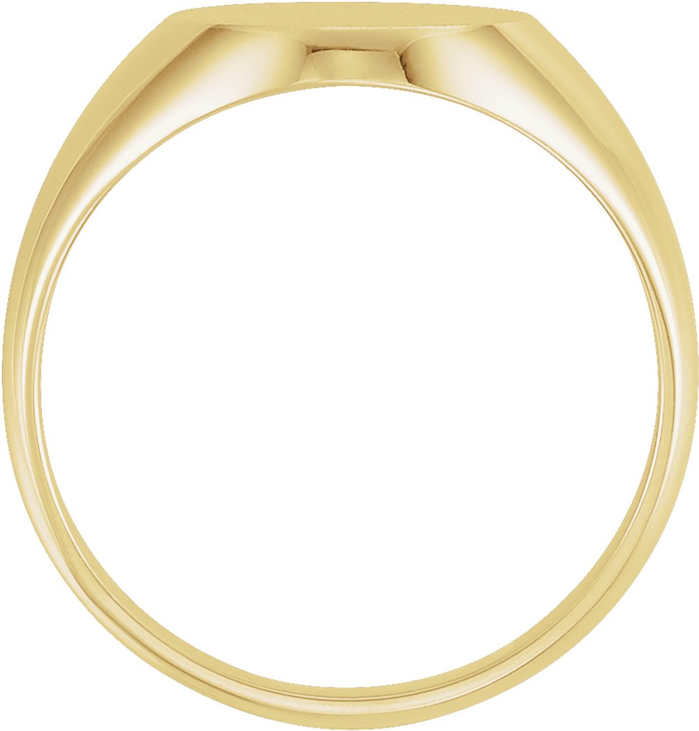 14K Yellow Gold 14x12 mm Oval Signet Ring