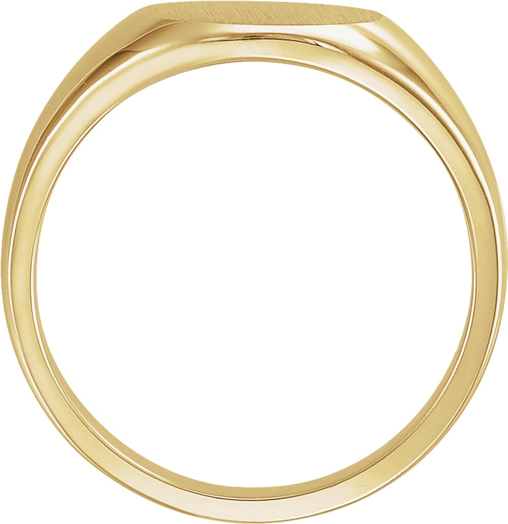 14K Yellow Gold 13 mm Round Signet Ring