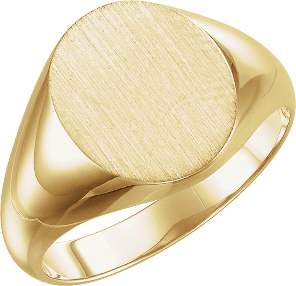 14K Yellow Gold Oval Signet Ring