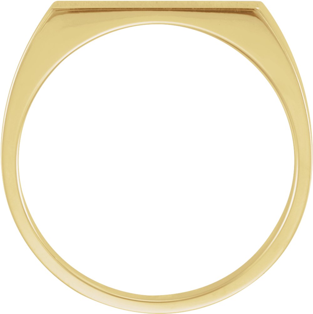 14K Yellow Gold Rectangle Signet Ring