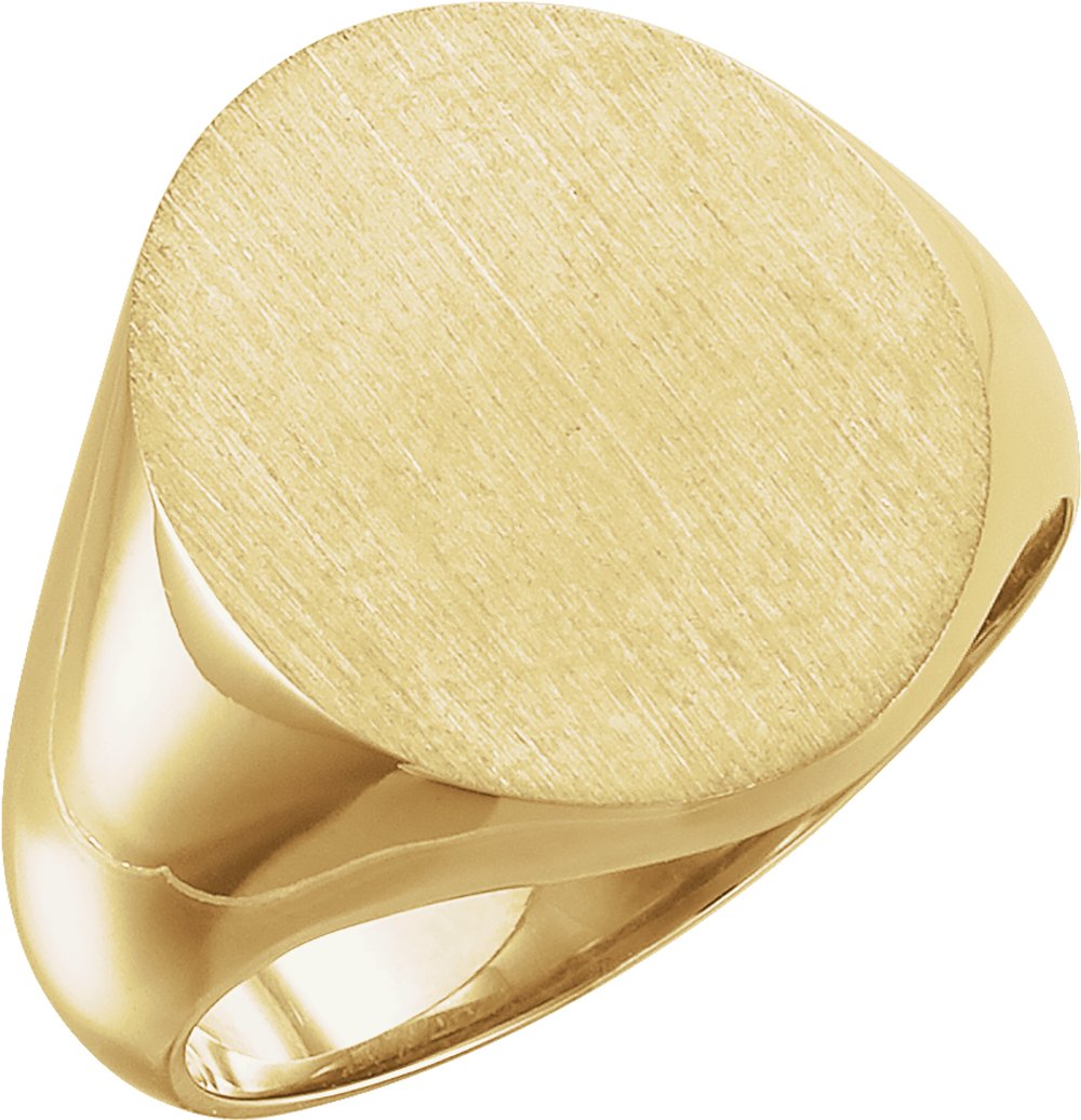 14K Yellow Gold Oval Signet Ring