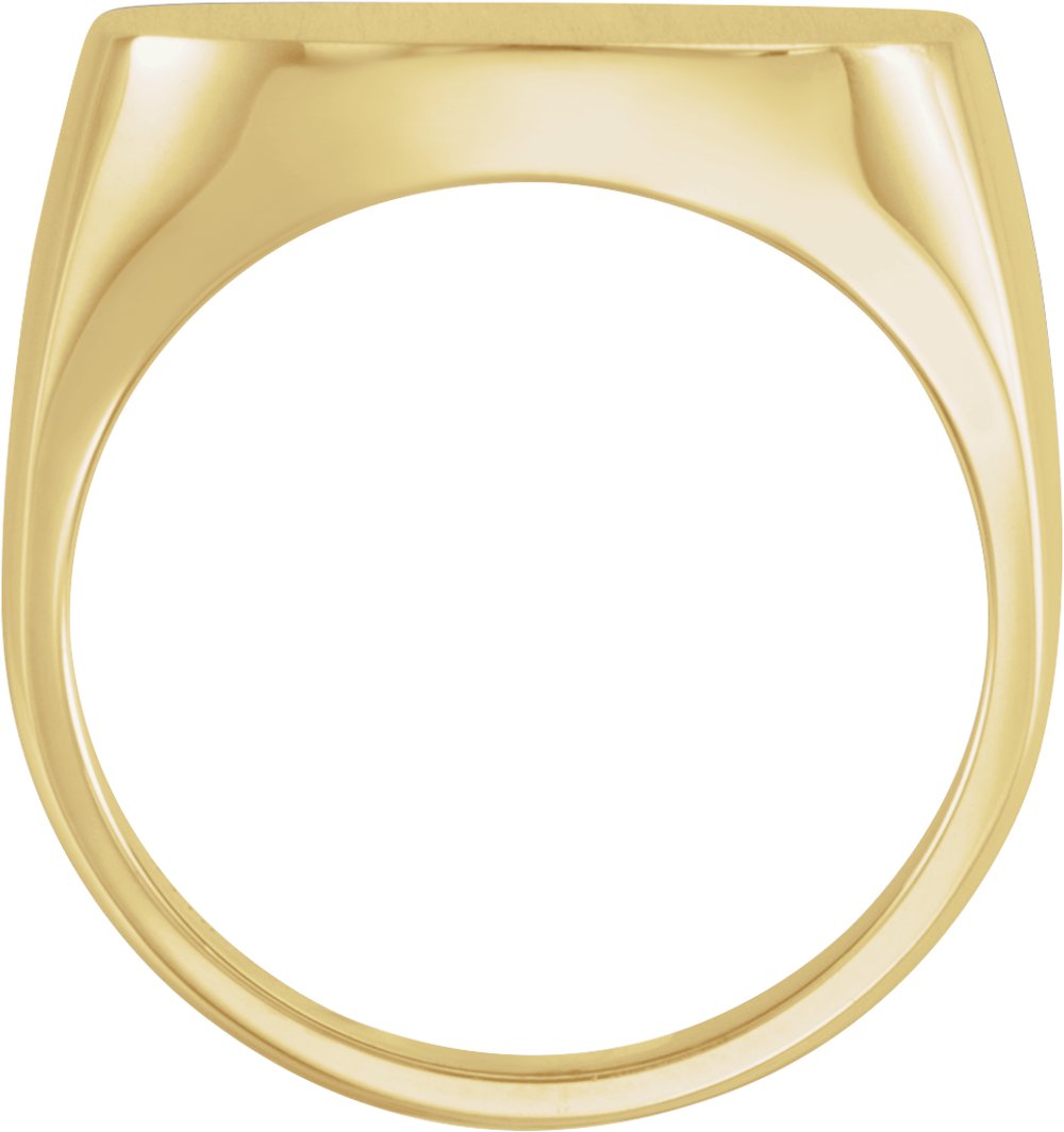 14K Yellow Gold Square Signet Ring
