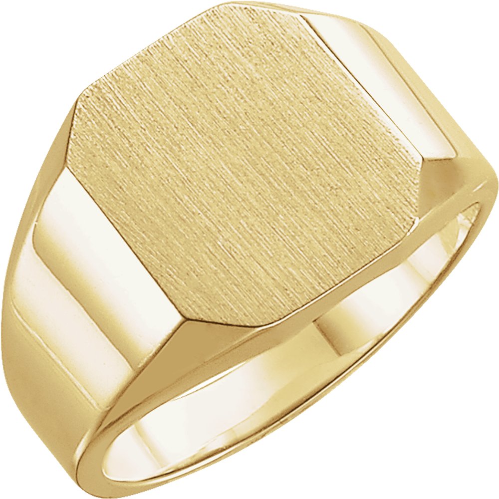 14K Yellow Gold 12x10 mm Octagon Signet Ring
