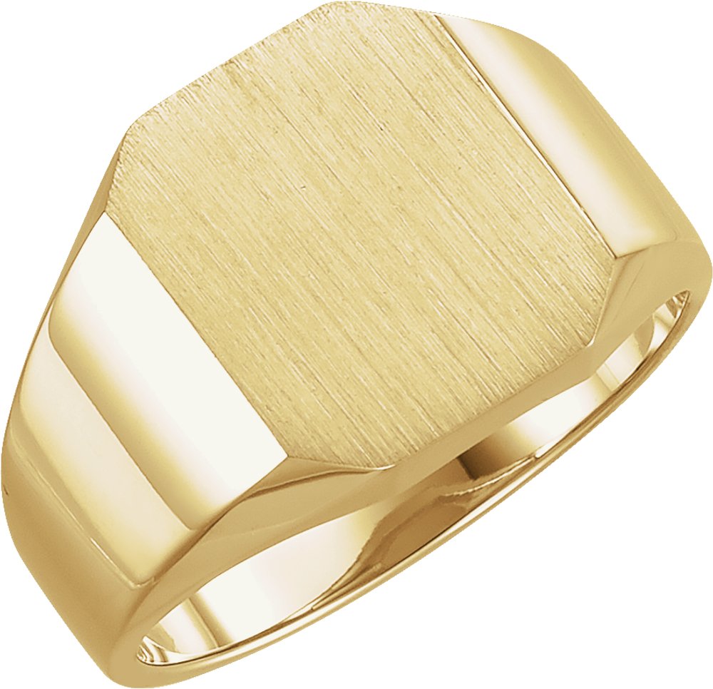 14K Yellow Octagon Signet Ring