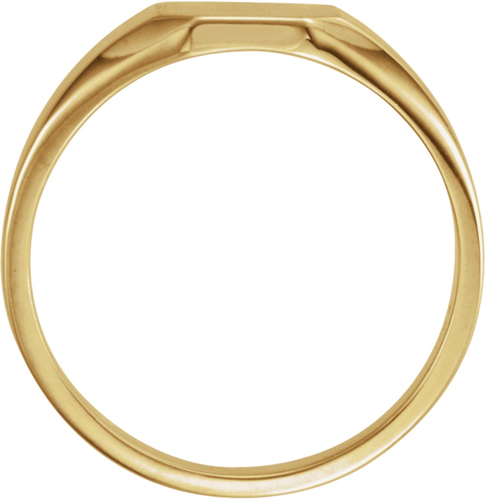 14K Yellow Gold 9x7 mm Octagon Signet Ring