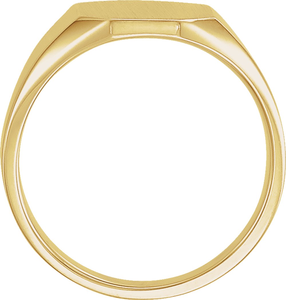 14K Yellow Gold 11x9 mm Octagon Signet Ring