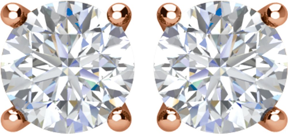 14K Rose 1/3 CTW Natural Diamond Earrings