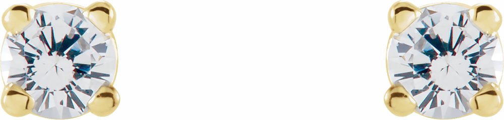 14K Yellow 4 mm Stuller Lab-Grown Moissanite Stud Earrings