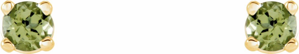 14K Yellow 2.5 mm Natural Peridot Stud Earrings