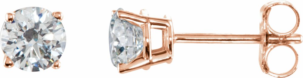 14K Rose 1/2 CTW Natural Diamond Earrings