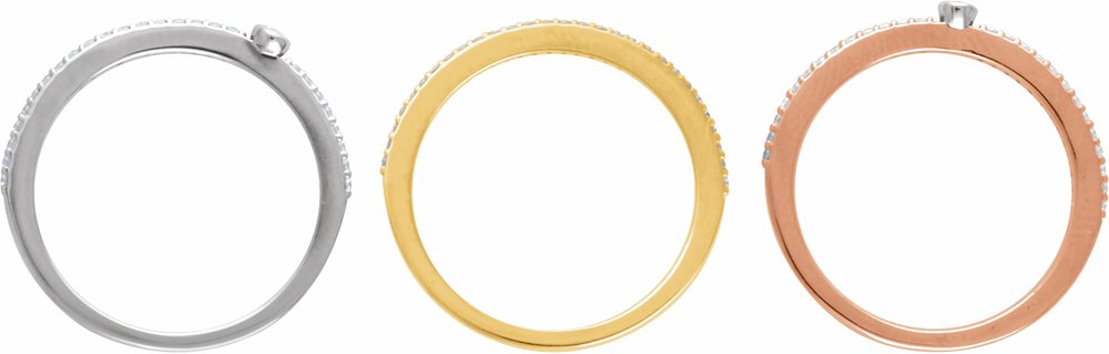 14K White/Yellow/Rose Gold 3/8 CTW Natural Diamond Stackable Rings - Set of 3