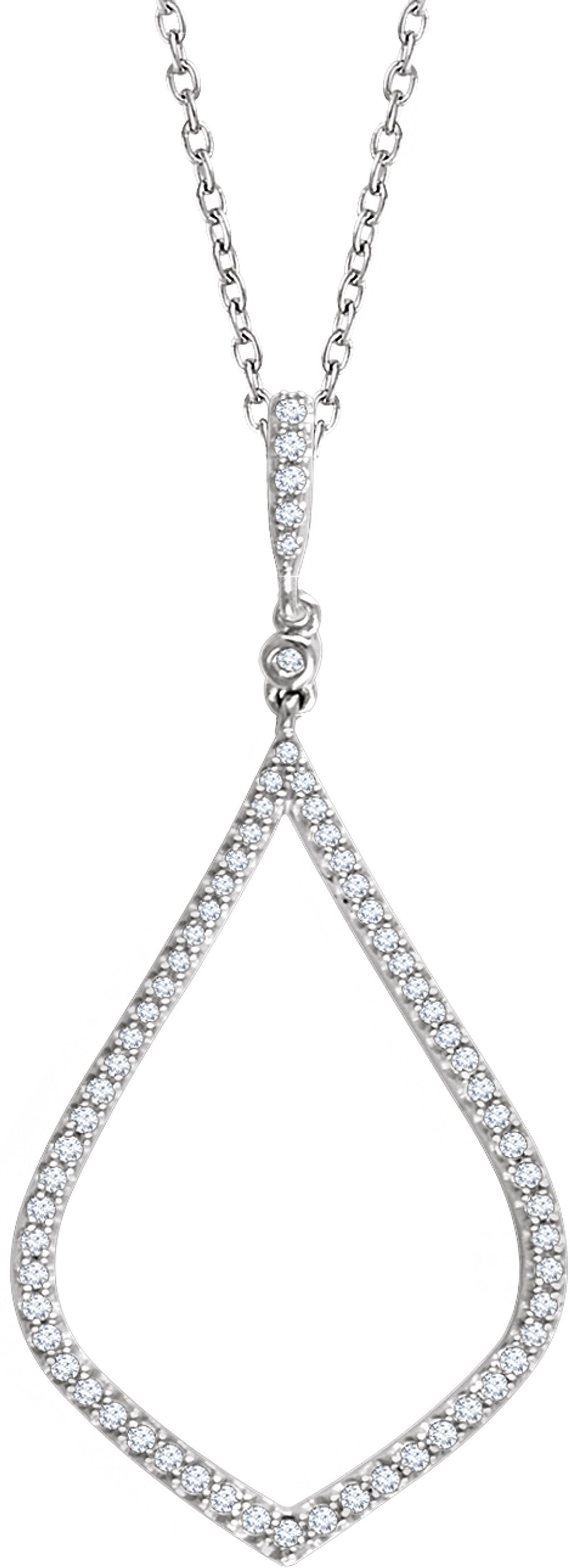 14K White Gold 1/4 CTW Natural Diamond 18" Necklace