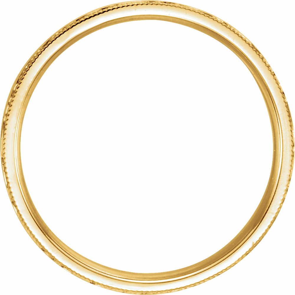 14K Yellow 6 mm Milgrain Edge Comfort-Fit Flat Band