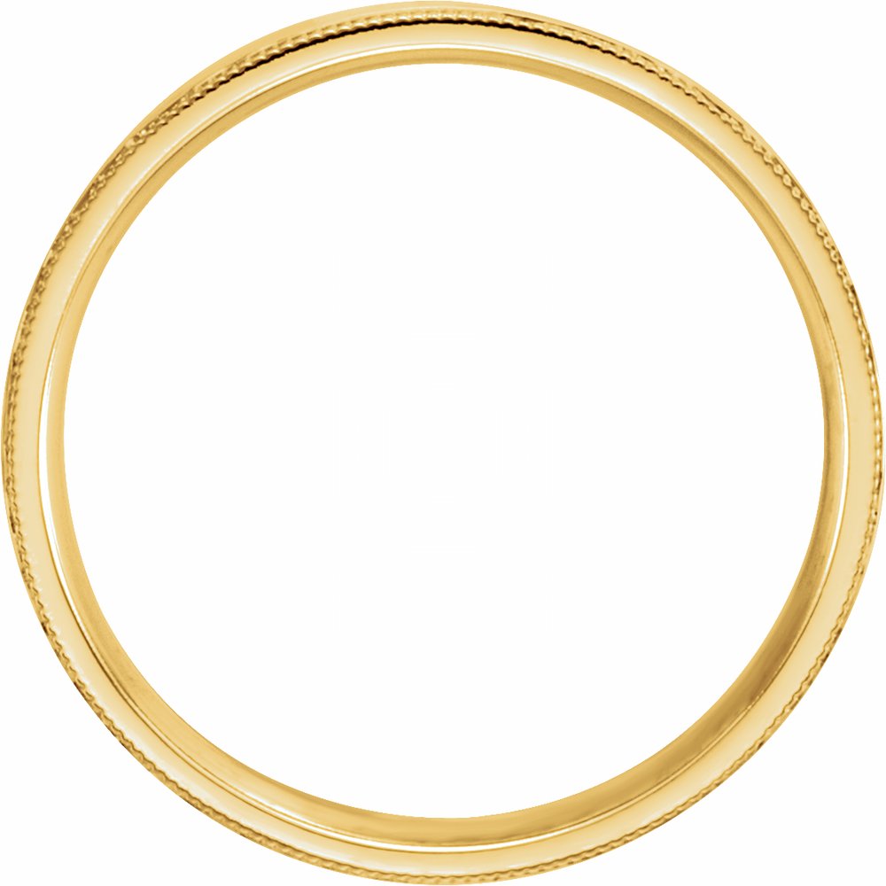 14K Yellow Gold 5 mm Milgrain Edge Comfort-Fit Flat Band Size 8