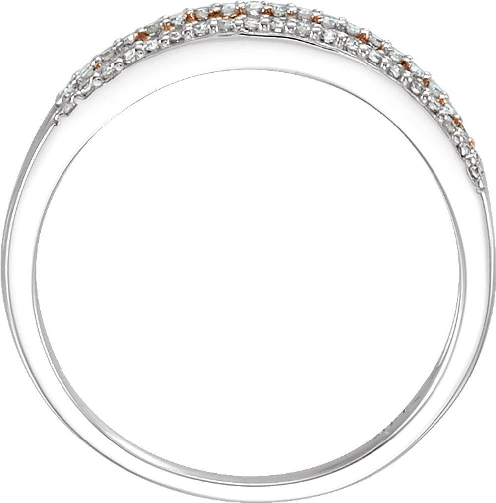 14K Rose Gold-Plated 14K White 1/4 CTW Natural Diamond Ring