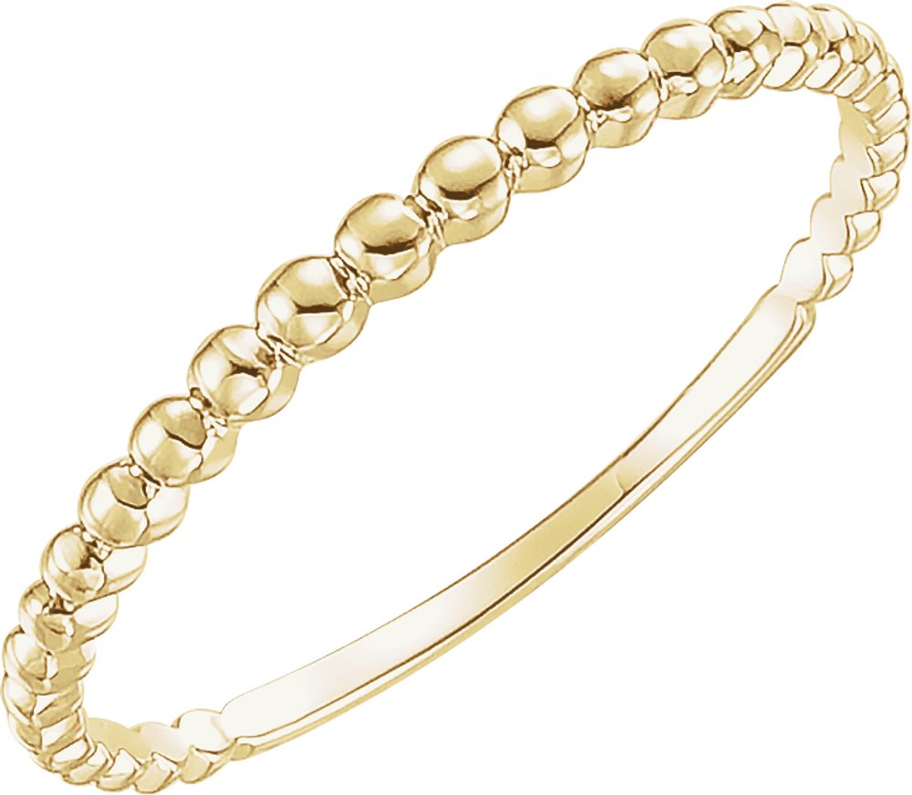 14K Yellow Gold Stackable Bead Ring