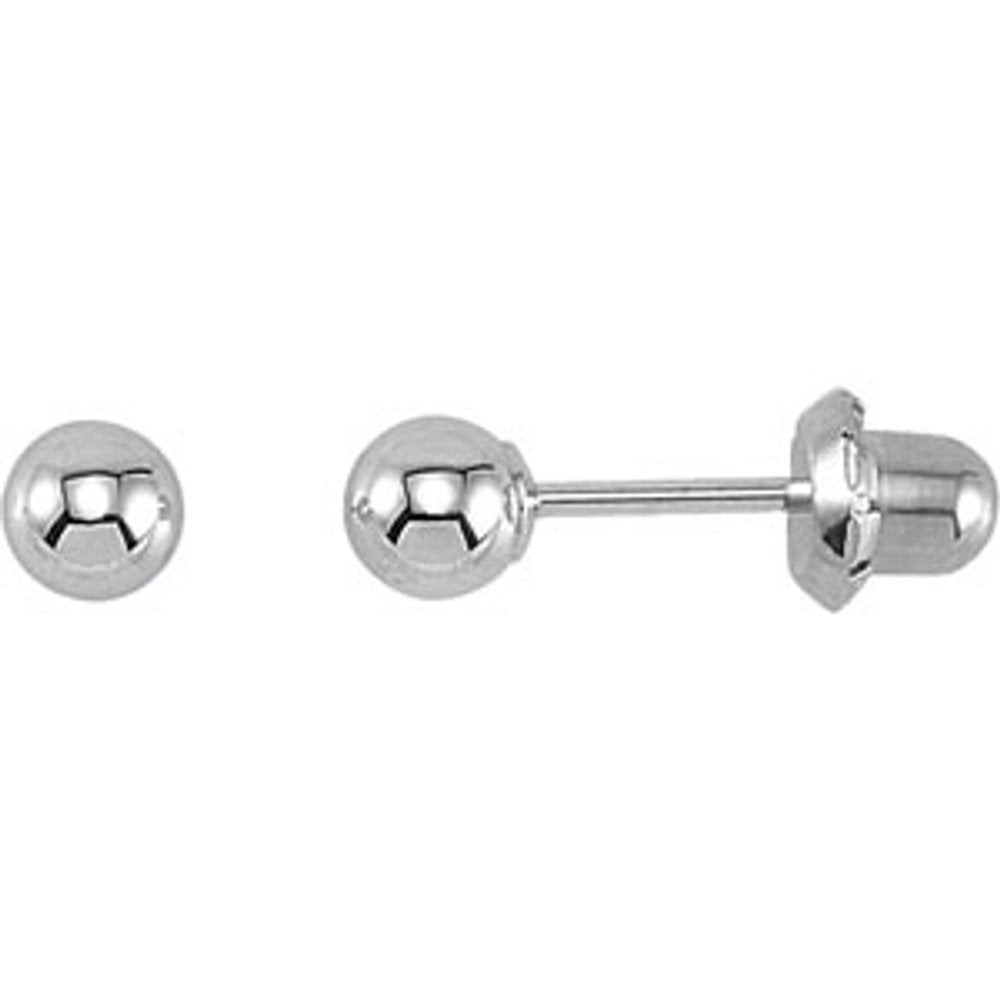 14K White Gold Inverness® 4 mm Ball Piercing Stud Earrings