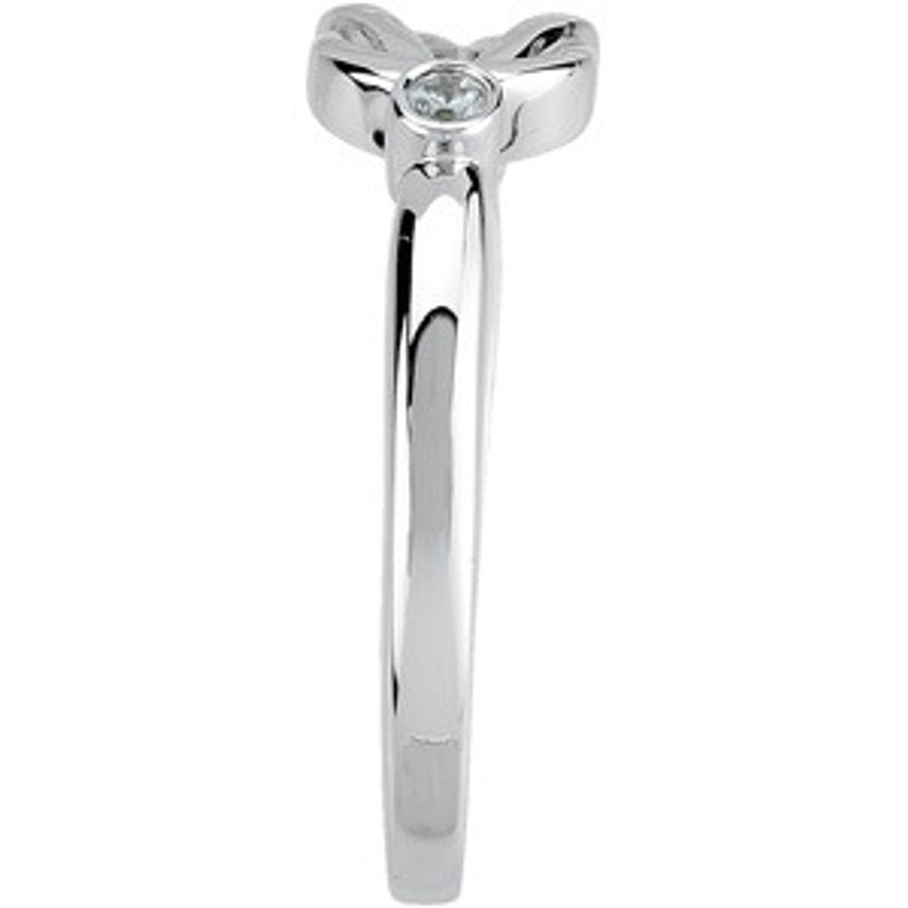 14K White Gold .06 CTW Natural Diamond Knot Ring
