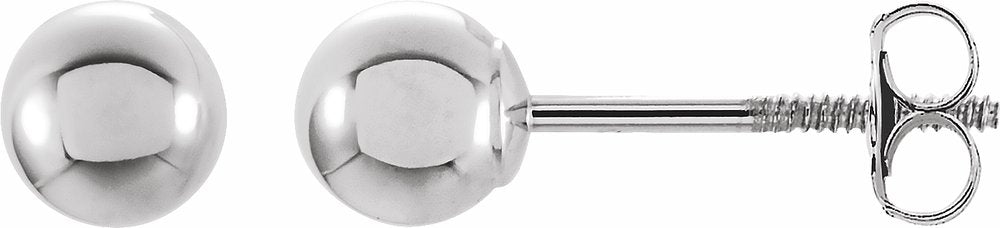 14K White Gold 4 mm Ball Stud Earrings
