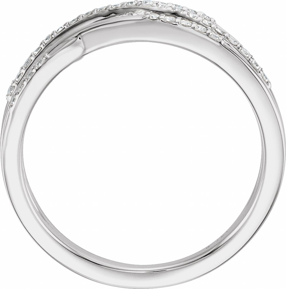 14K White Gold 1/5 CTW Natural Diamond Criss-Cross Ring