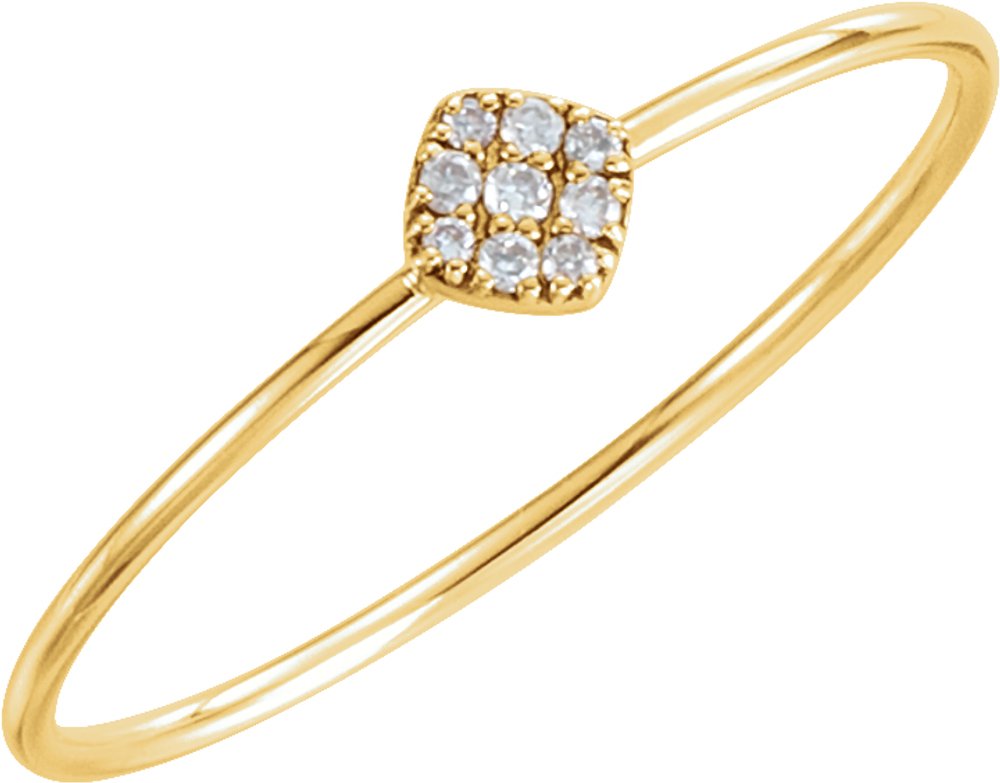 14K Yellow Gold 1/8 CTW Natural Diamond Petite Cluster Ring