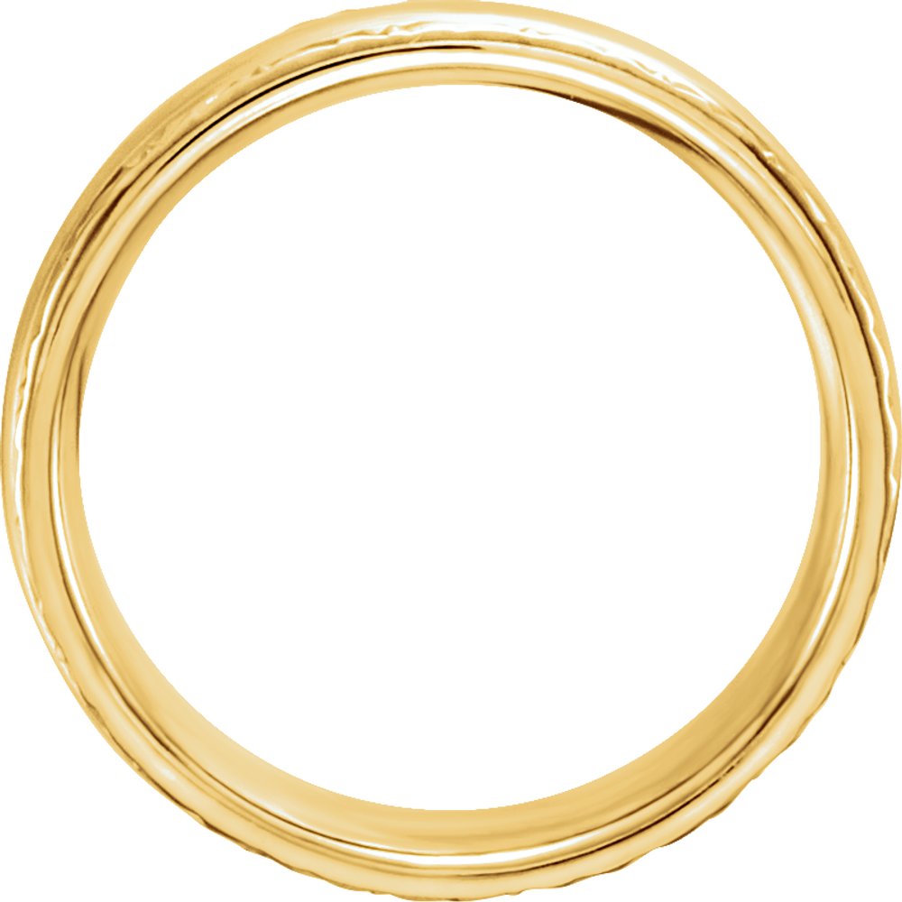 14K Yellow Gold 6 mm Design-Engraved Comfort-Fit Band Size 5.5