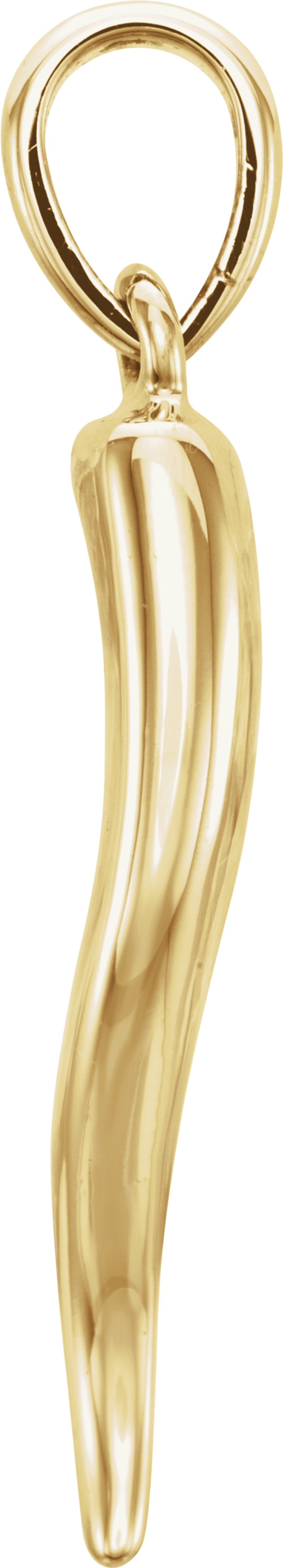 14K Yellow Gold Italian Horn Pendant