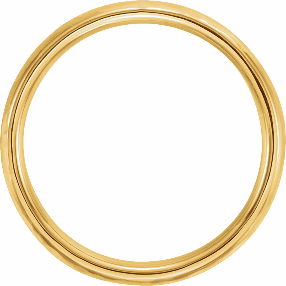 14K Yellow 4 mm Half Round Hammered Comfort-Fit Band Size 8.5