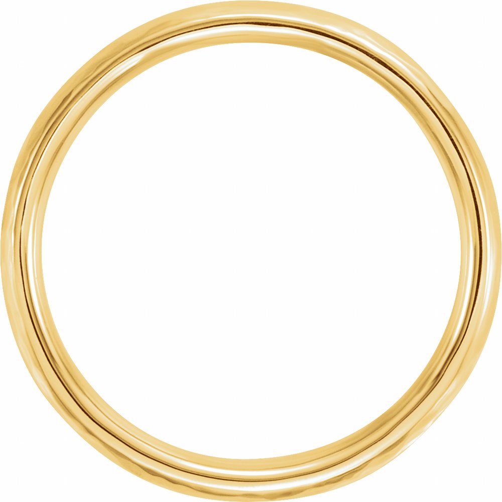 14K Yellow 4 mm Half Round Hammered Band