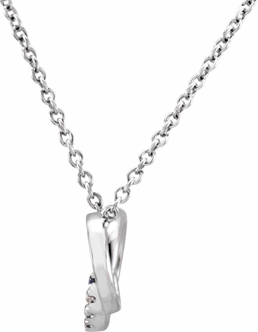 14K White Gold .06 CTW Natural Diamond Circle 18" Necklace