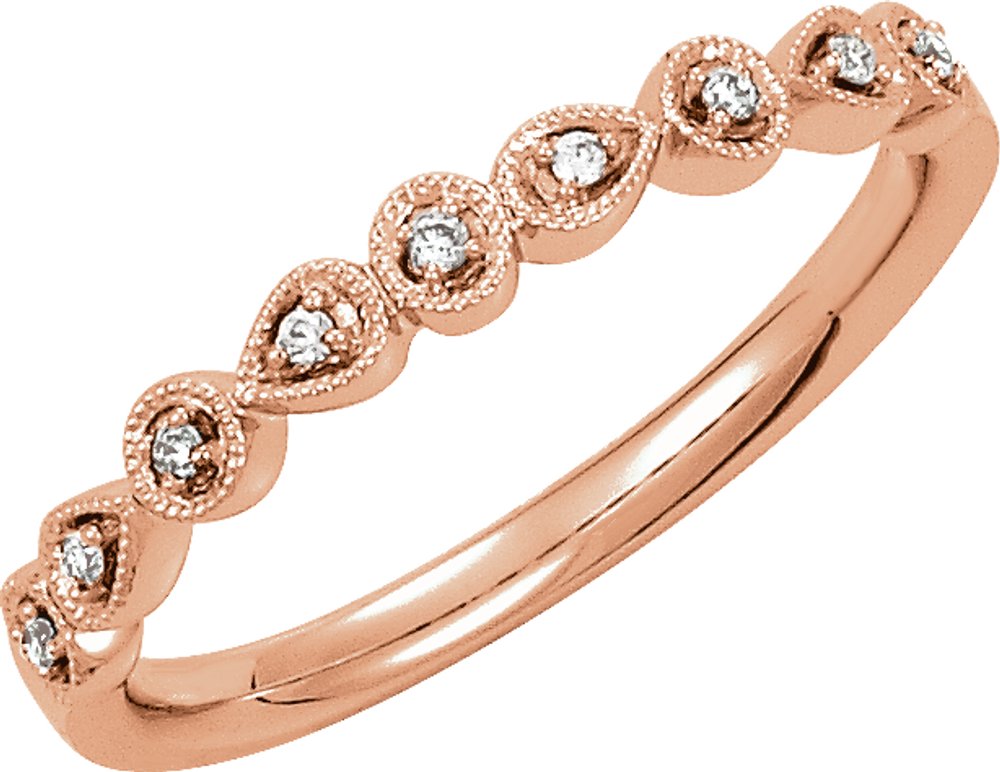 14K Rose .04 CTW Natural Diamond Stackable Ring