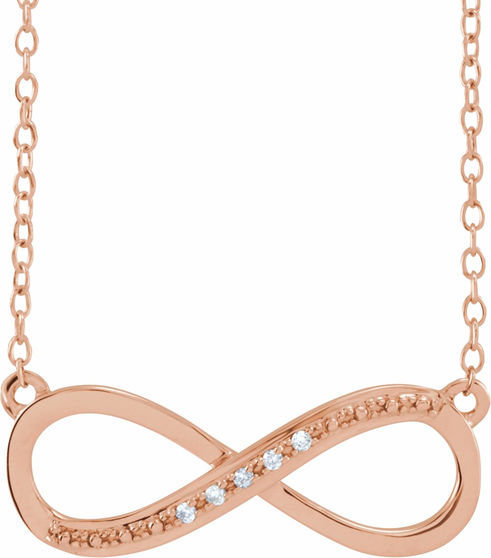 14K Rose Gold .025 CTW Natural Diamond 16-18" Necklace