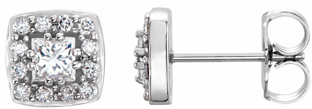14K White Gold 1/2 CTW Natural Diamond Earrings