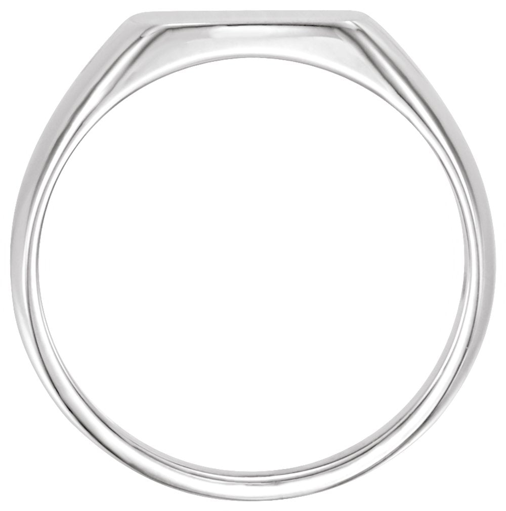 Sterling Silver 13x12 mm Rectangle Signet Ring