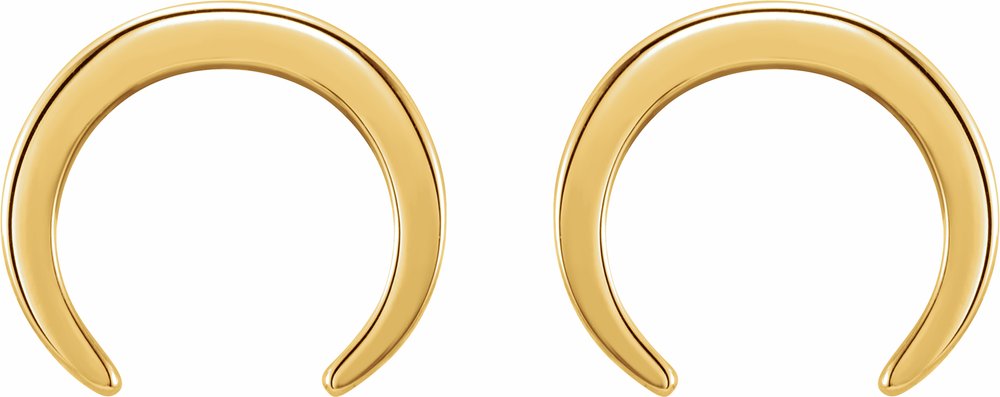 14K Yellow Crescent Earrings