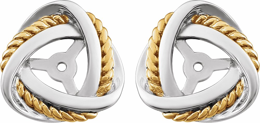 14K White/Yellow Gold-Plated Earring Jackets