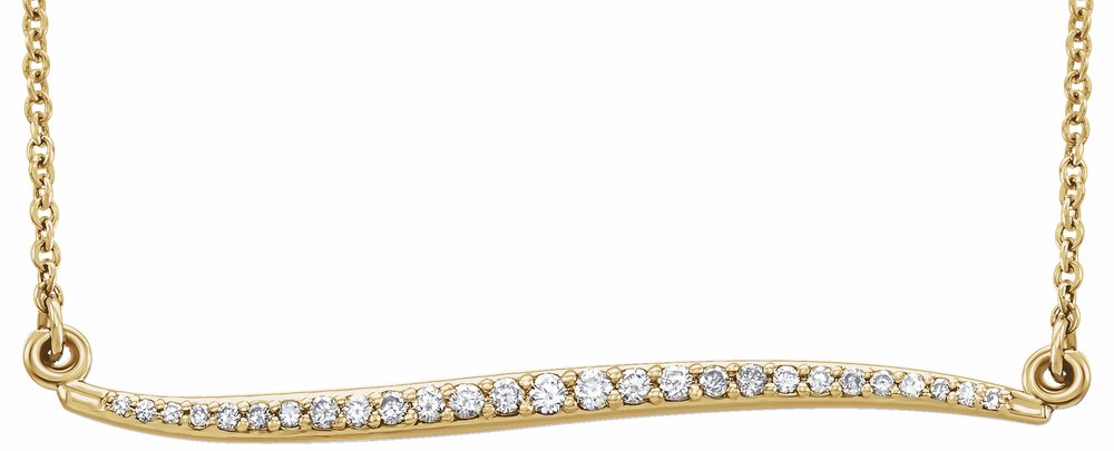 14K Yellow Gold 1/6 CTW Natural Diamond Bar 17.5" Necklace
