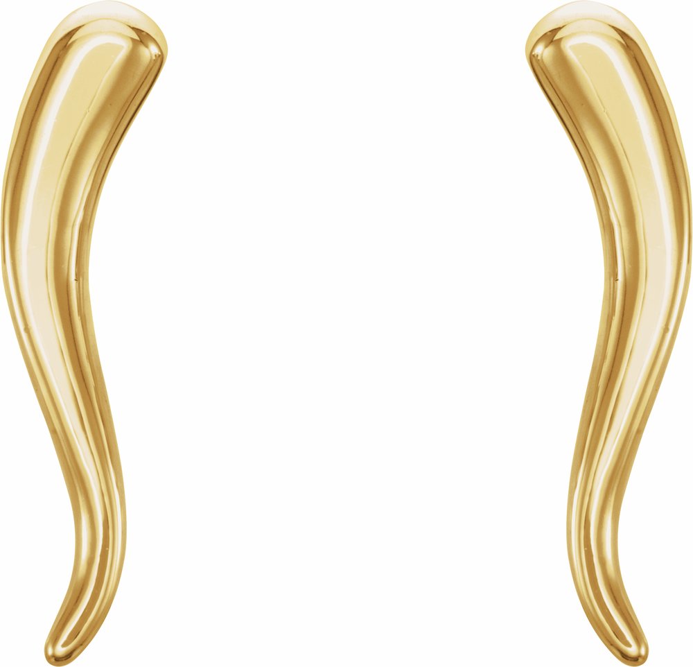 14K Yellow Horn Earrings